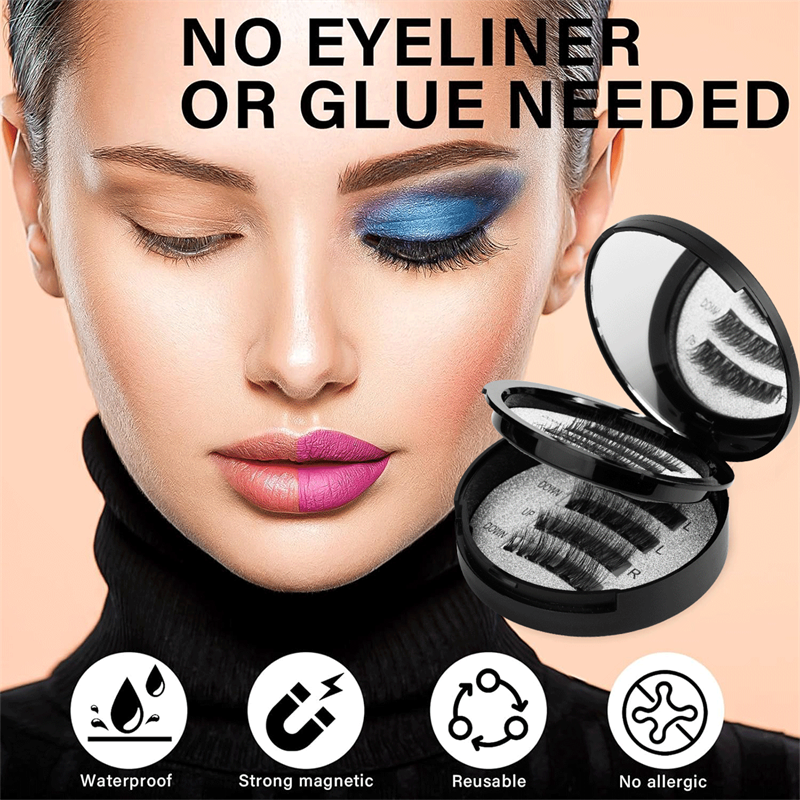 3D Magnetic Eyelash Set Supplier - OEM Double-Layer 25mm Length Synthetic Material