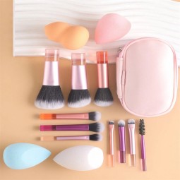 10-Piece Brush Set Factory - OEM Mini Makeup Brush Short Pole Transparent Handle
