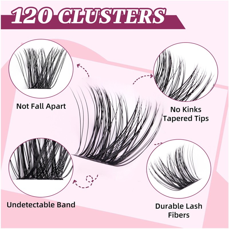 Cluster Eyelashes Factory - OEM Handmade 16mm Thick Volume Shape Synthetic