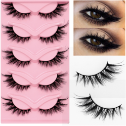 Handmade Eyelashes Factory - OEM 5 Pairs Natural Thick Curl 20-25mm Custom