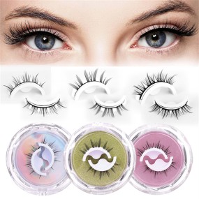 Double Self-Adhesive Eyelashes Factory - OEM 1 Pair No Glue Needed Crystal Box