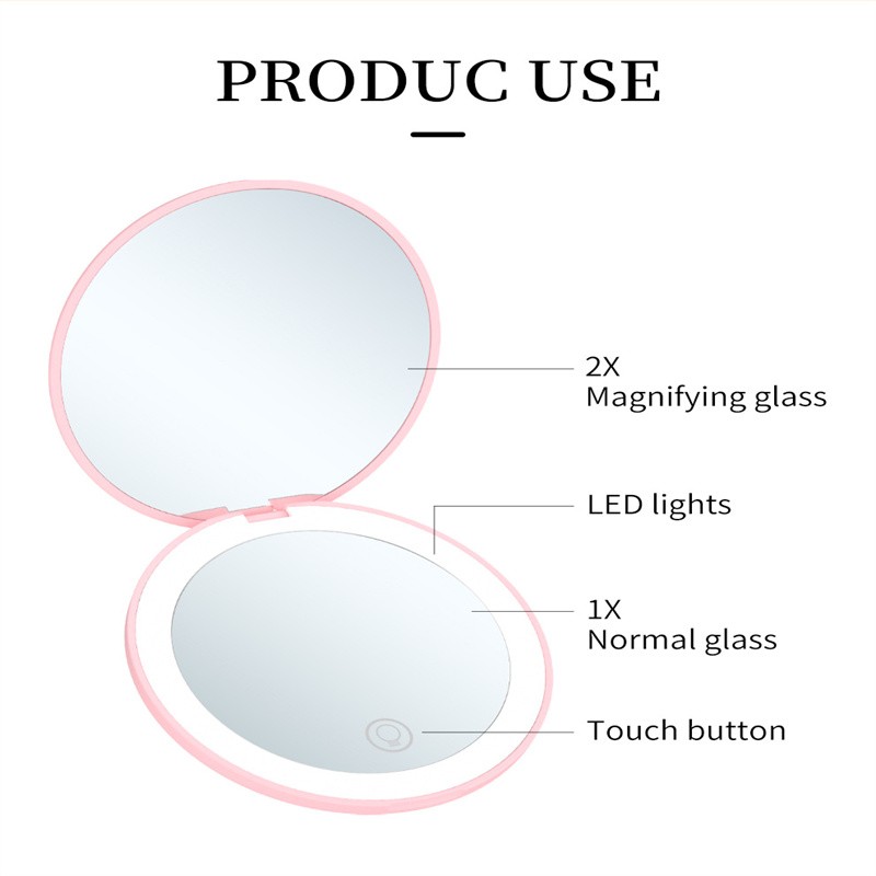 LED Makeup Mirror Supplier - OEM Personalized 2 Side Folding Pocket Mirror