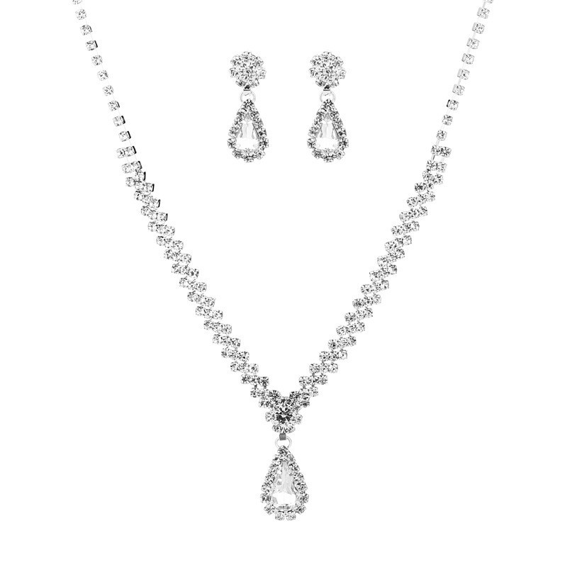 Wedding Jewelry Set Supplier - OEM Classic Three-Piece Diamond-Encrusted Set