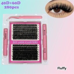 European Cluster Eyelashes Manufacturer - OEM Single Dense Naturally Curled Thick