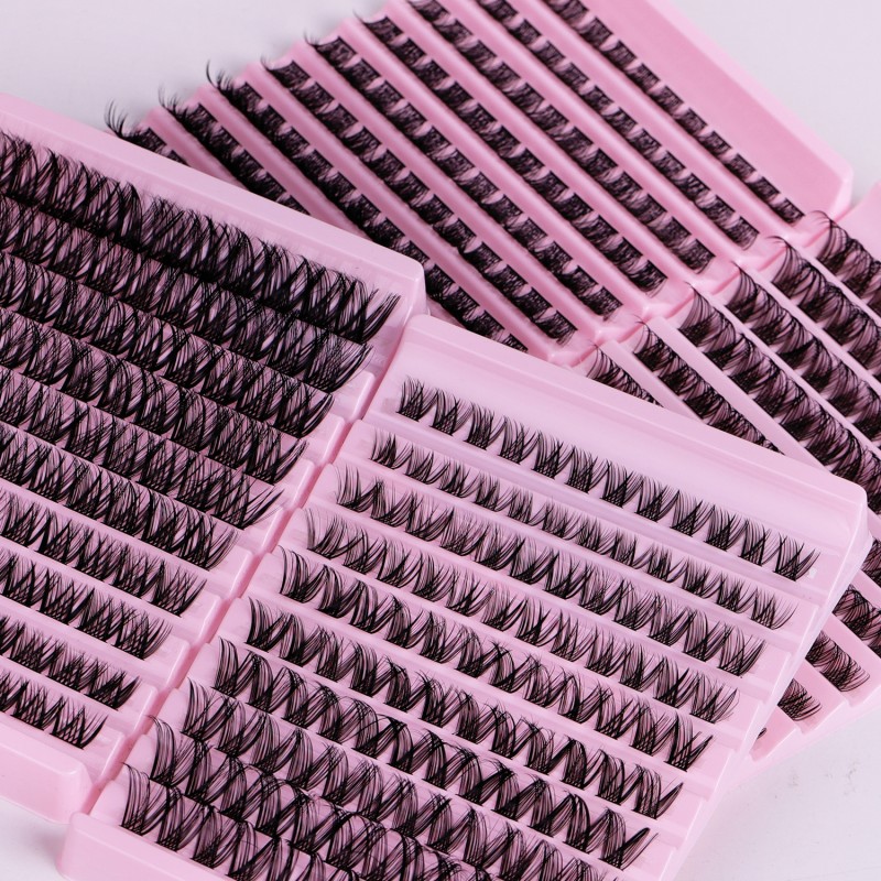 Segmented Eyelashes Manufacturer - OEM 10-Rows Thick Cluster Durable Fiber