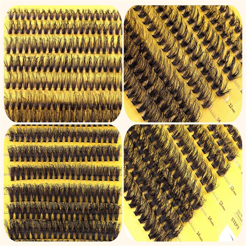 DIY Curly Extension Manufacturer - OEM 30D/40D Wavy Shape Fan Eyelashes Pack