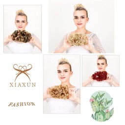 Messy Chignon Wig Manufacturer - OEM 100% Density Wavy Curly Hairpiece Band