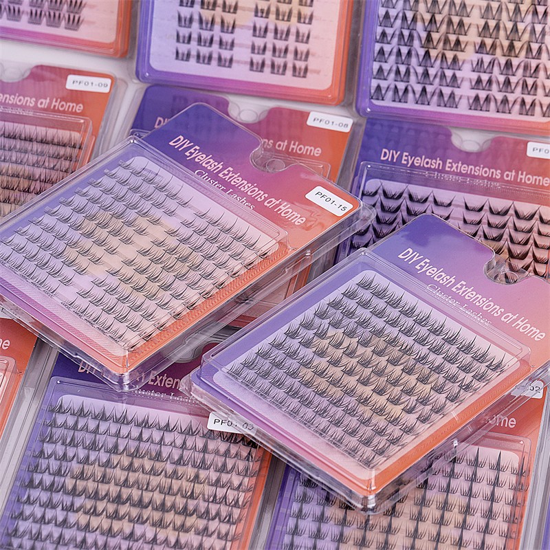 Wispy Self-Adhesive Eyelashes Supplier - OEM Clear Band Volume Shape Strong Hold