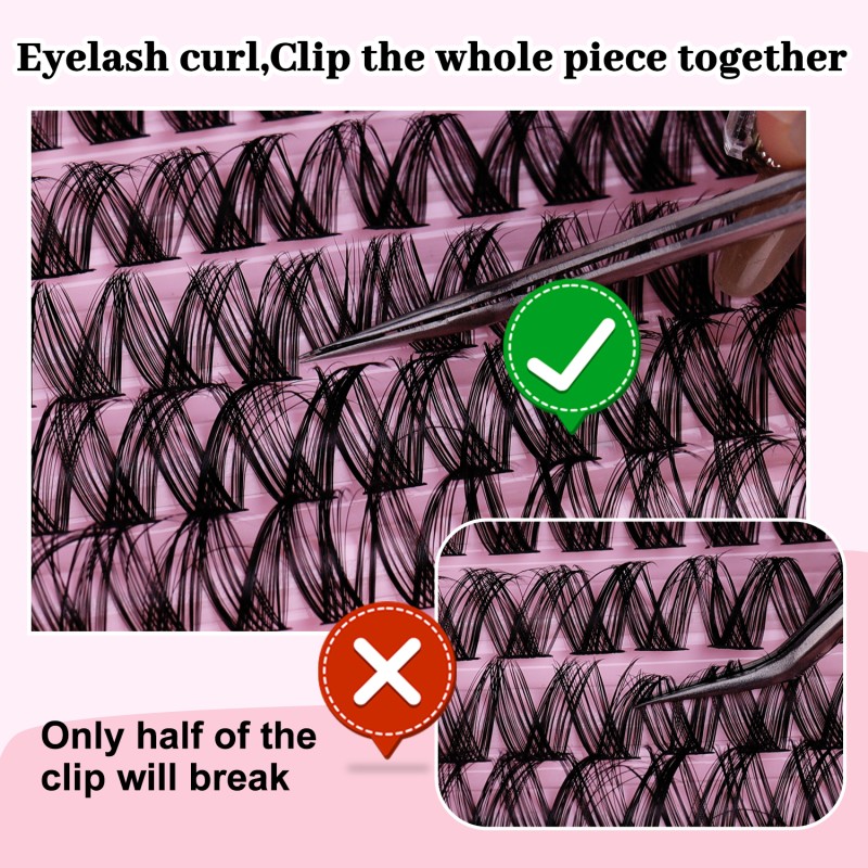 Segmented Eyelashes Manufacturer - OEM 10-Rows Thick Cluster Durable Fiber