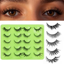 Mixed False Eyelashes Factory - OEM 10 Pairs Foxlike C-Curl Reusable Design