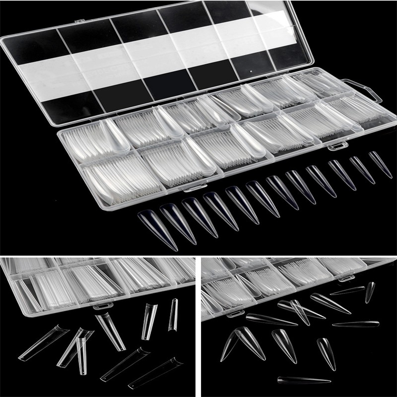 Acrylic Nail Tips Supplier - OEM 240 Pcs/Box High Clear Soft Gel Tips