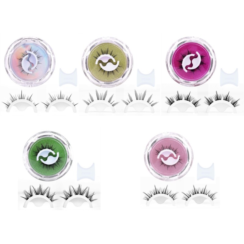 Self-Adhesive Eyelashes Supplier - OEM 1 Pair Sweatproof Synthetic Fiber Double Strip