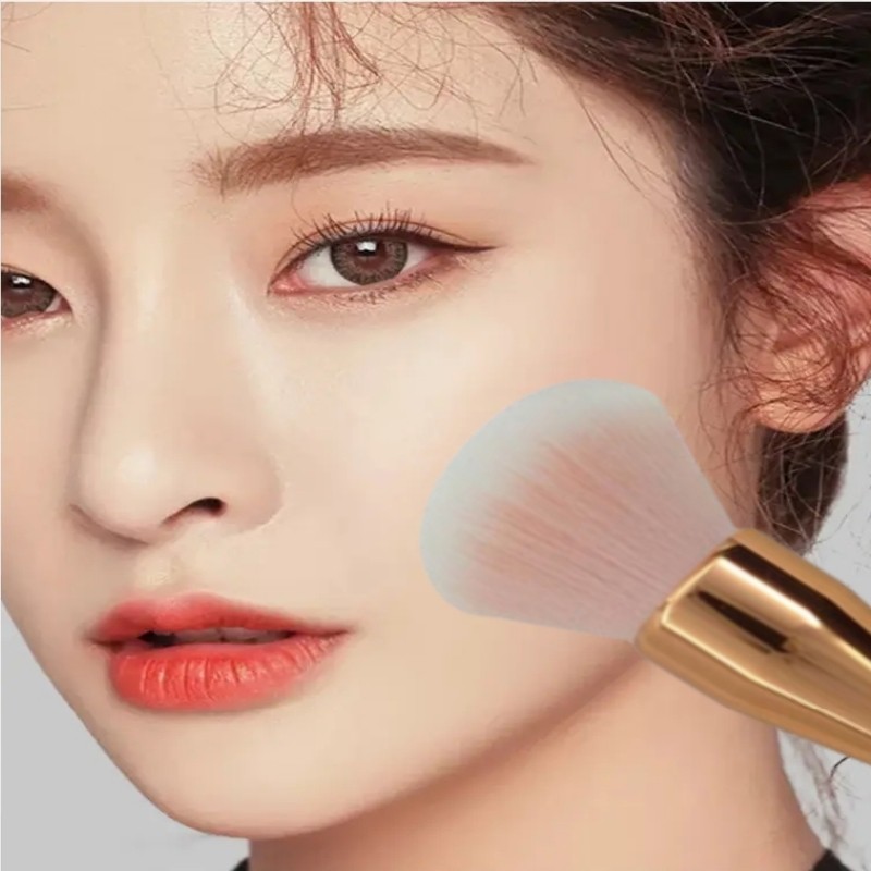 Professional Makeup Set Manufacturer - OEM 1pcs Soft Fluffy Electroplated Handle