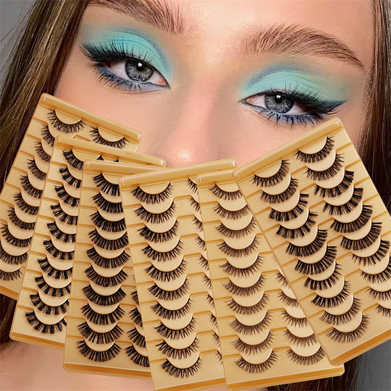 Russian Eyelashes Supplier - OEM 10 Pairs Natural Lightweight Perfect Curling