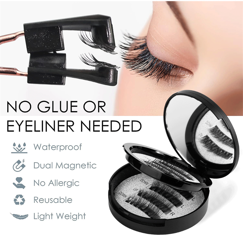 Magnetic Eyelashes Manufacturer - OEM Set with Clips Natural Glue-Free Quantum