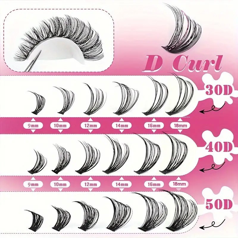 False Eyelash Set Supplier - Wholesale 800 Clusters DIY with Tool Kit