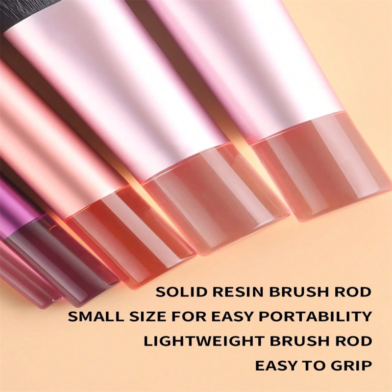 10-Piece Brush Set Factory - OEM Mini Makeup Brush Short Pole Transparent Handle