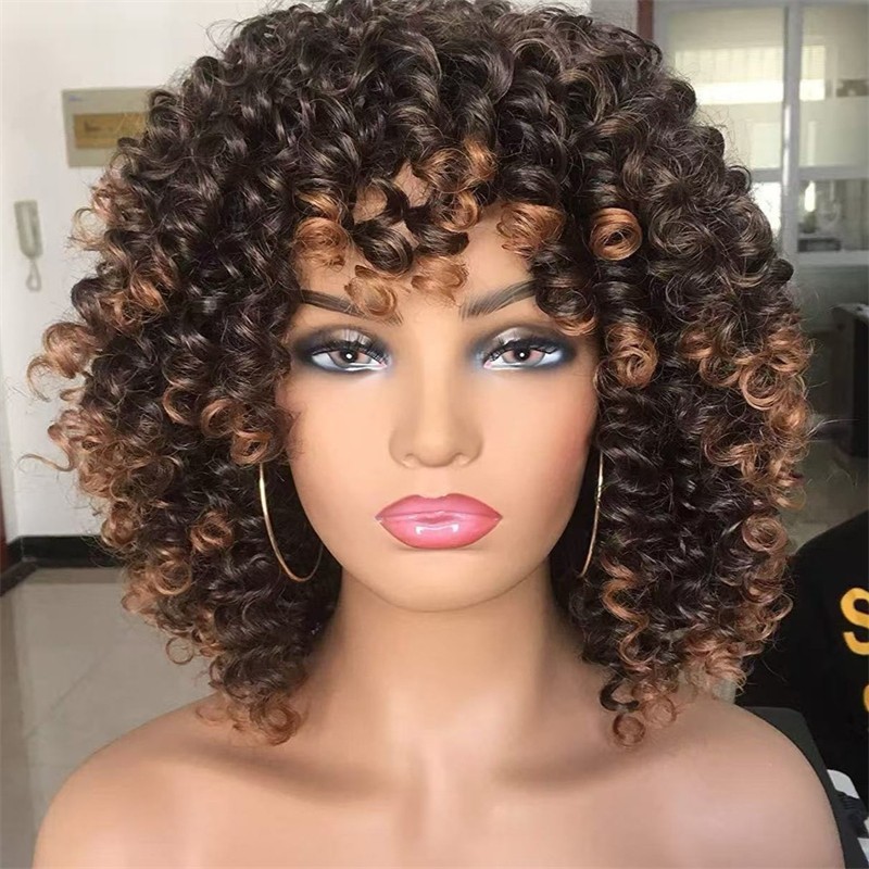African Synthetic Wig Supplier - OEM Small Curly Multi-Color Full Head Set