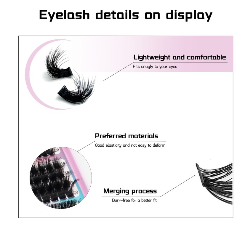 Segmented Eyelash Book Factory - OEM 10-20mm Mixed 3D Fluffy Black Eyes