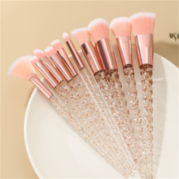 Makeup Brush Set Supplier - OEM 10pcs High Elastic Metal Ferrule Handheld Brushes