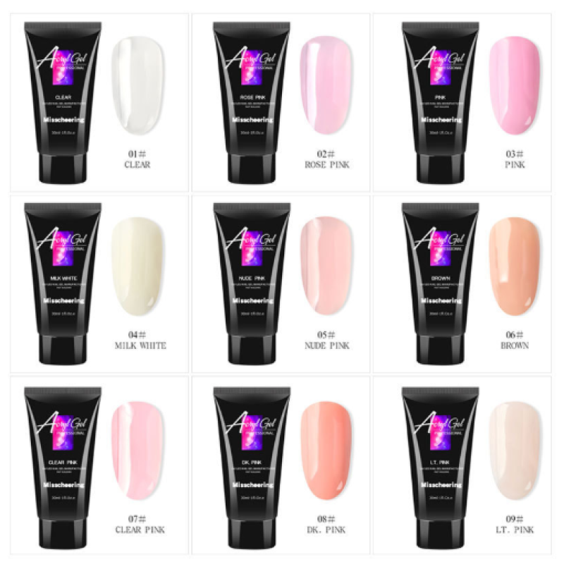 Nail Reinforcement Gel Supplier - OEM 30ml 9 Color Transparent Salon Glue