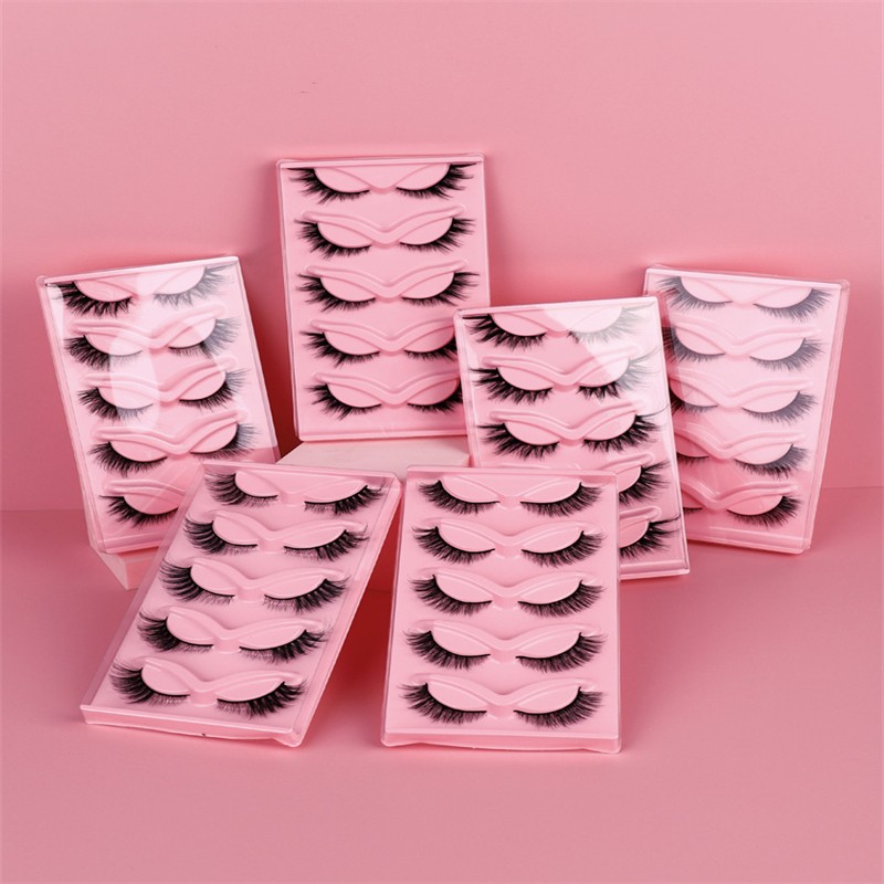 Handmade Eyelashes Factory - OEM 5 Pairs Natural Thick Curl 20-25mm Custom