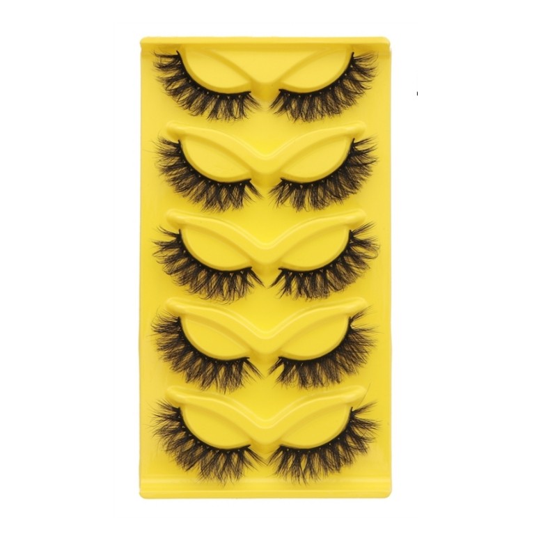 Cat Eye Eyelashes Factory - OEM 5 Pairs 0.07mm Contour Synthetic Hair Customizable
