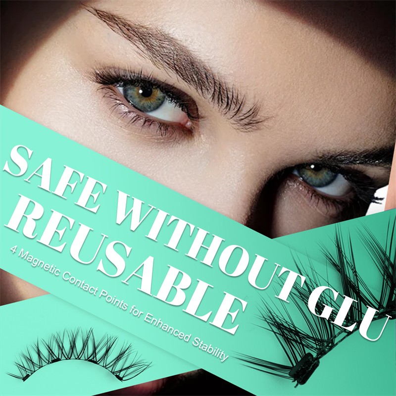 Self-Adhesive Eyelashes Factory - OEM 3 Pairs Natural-Looking Thick Wavy Soft