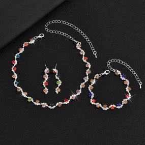 Diamond Jewelry Manufacturer - OEM Water Ripple Full Diamond Claw Necklace