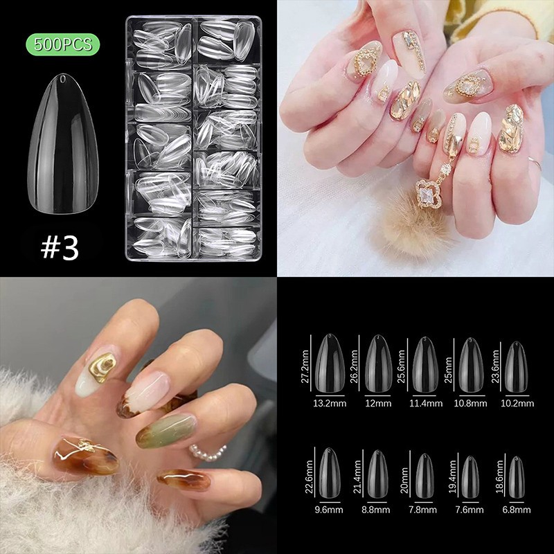 Press Manicure Nails Manufacturer - OEM 500pcs/Box ABS Transparent French Style