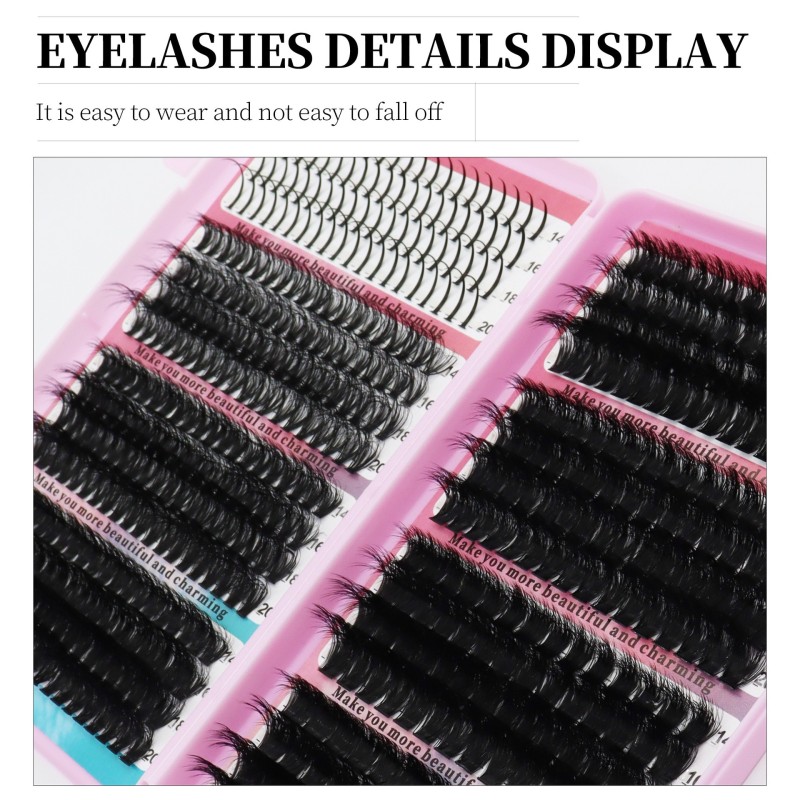 3D Eyelash Book Supplier - OEM Fluffy Bushy Series Mixed Segmented Lashes