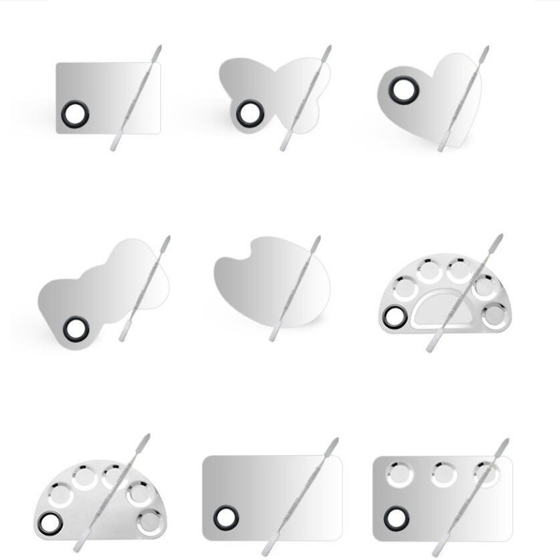 Makeup Palette Factory - OEM High Hardness Square Stainless Steel Mixing Palette
