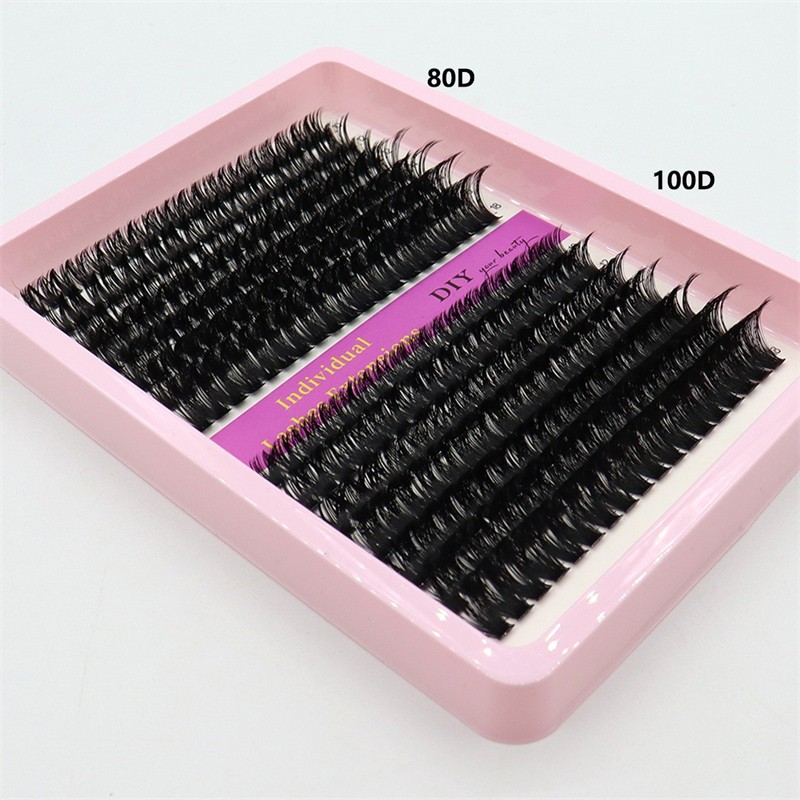 Soft Cluster Eyelashes Supplier - OEM Thick Black 40D-160D Fluffy Pre-Made