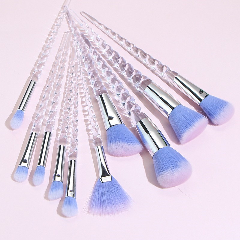 Makeup Brush Set Supplier - OEM 10pcs High Elastic Metal Ferrule Handheld Brushes