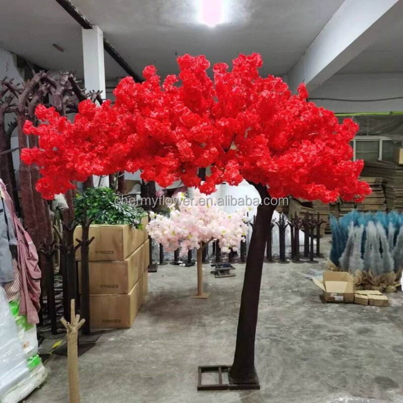 Artificial Cherry Blossom Tree Manufacturer - 4ft to 6ft Outdoor Red Silk Japanese for Decoration