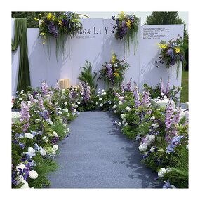 Artificial Flower Arrangement Manufacturer - CM-TW014 High Quality Floor Silk Purple Green for Wedding