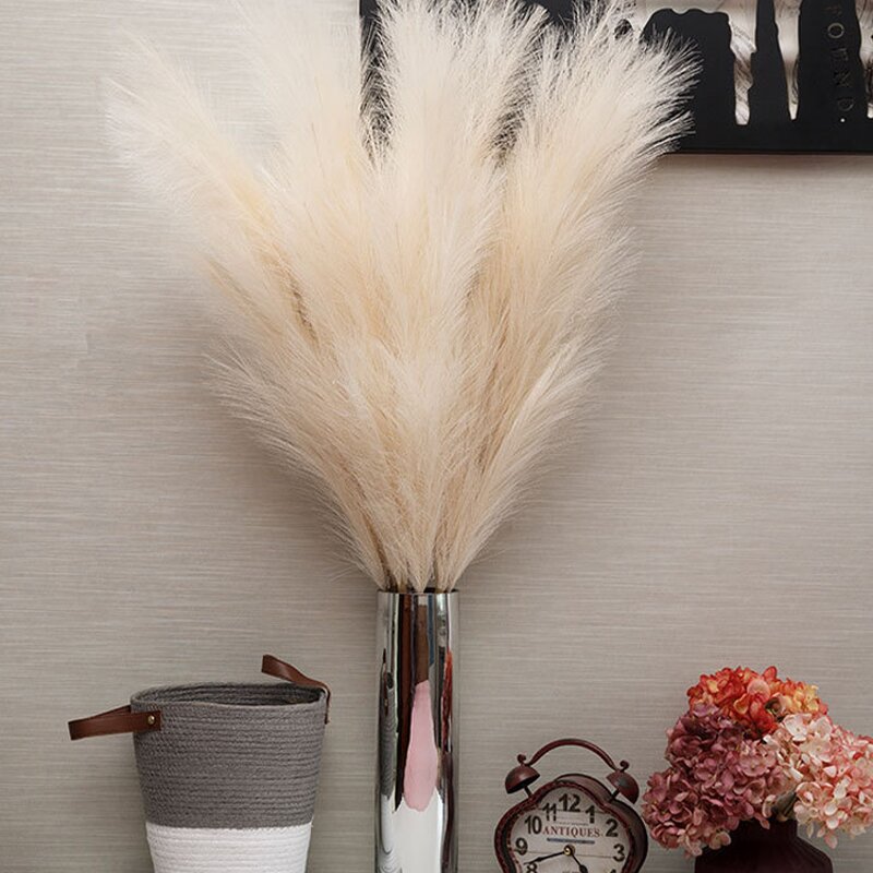 Artificial Faux Pampas Grass Manufacturer - 110cm Cream Color for Home Decor and Wedding