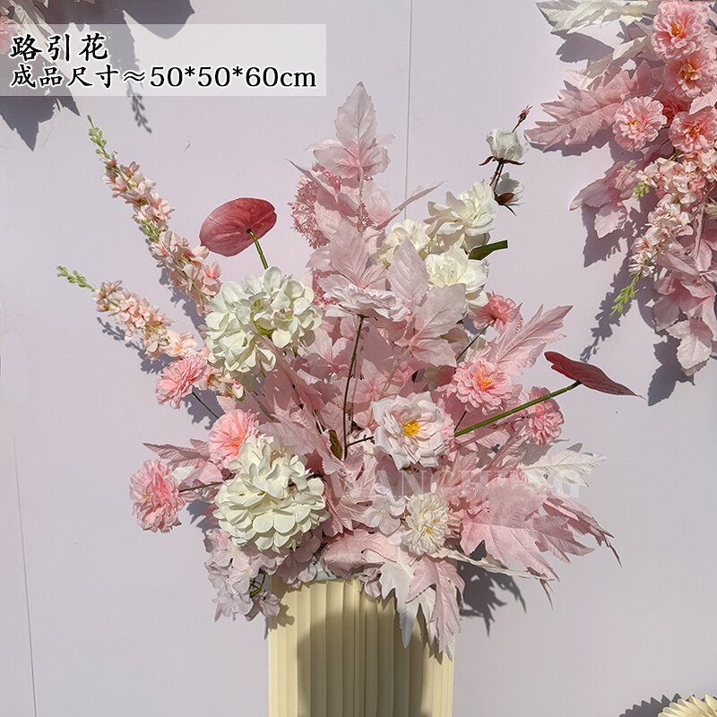 Artificial Flower Row Manufacturer - CM-TW007 Custom Pink for Wedding Backdrop Arrangement