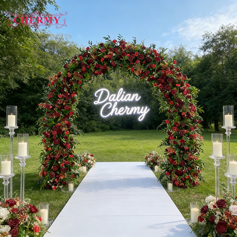 Artificial Flower Arch Manufacturer - with Stand Colorful Silk Rose Romantic Wilderly Bride Gender Reveal
