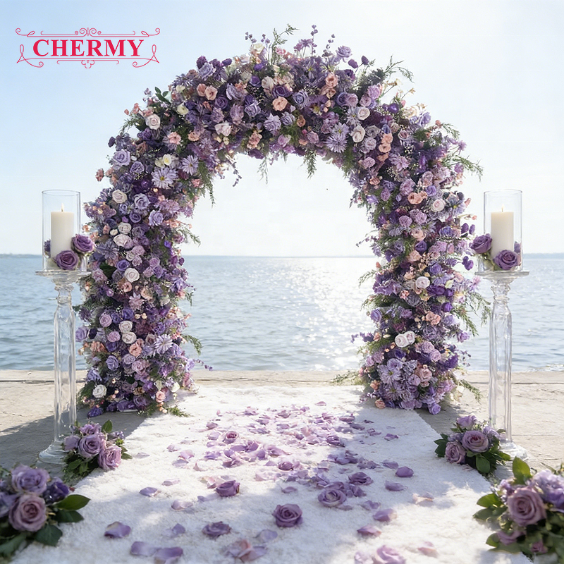 Artificial Flower Arch Manufacturer - 2026 New Customized Size U-Shape Pink Roses for Wedding