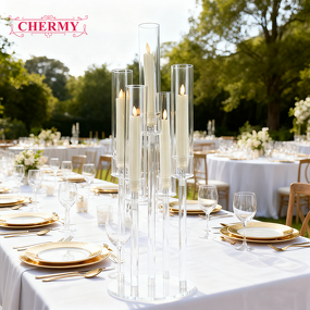 Acrylic Candelabra Manufacturer - Elegant 5 Arm Tall Candle Holders for Wedding Centerpieces Wholesale