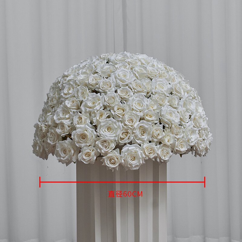 Artificial Flower Ball Manufacturer - New Design White Rose 30/40/50/60/70cm for Event Decor