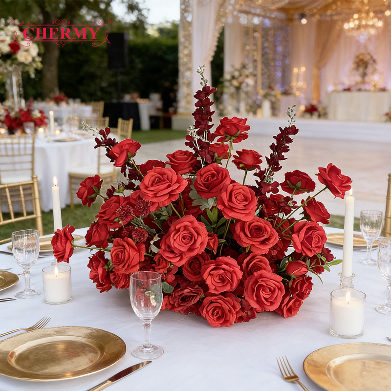 Artificial Aisle Flowers Manufacturer - 2026 New Silk Durable Hot Pink for Wedding Floor Row