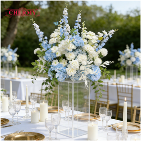 Artificial Flower Ball Manufacturer - Handmade 60cm Realistic Simulation Blue White for Table Centerpieces