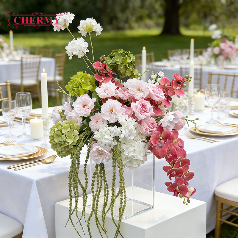 Artificial Hydrangea Flower Ball Manufacturer - Factory Custom Real Touch Green and White