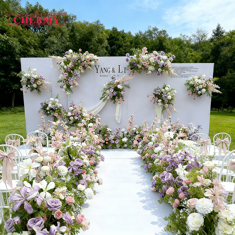 Artificial Flowers Backdrop Manufacturer - Best Selling Colour Spring for Wedding Centerpieces Aisle