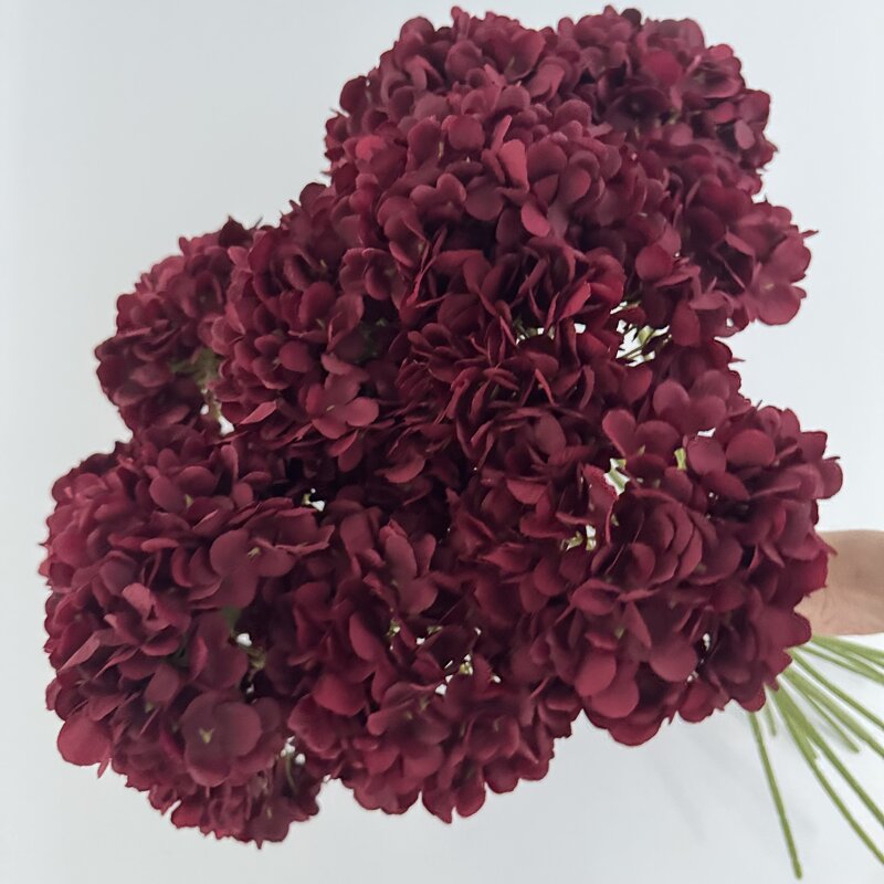 Artificial Silk Hydrangea Manufacturer - Handmade Red for Graduation Mother's Day Easter Christmas