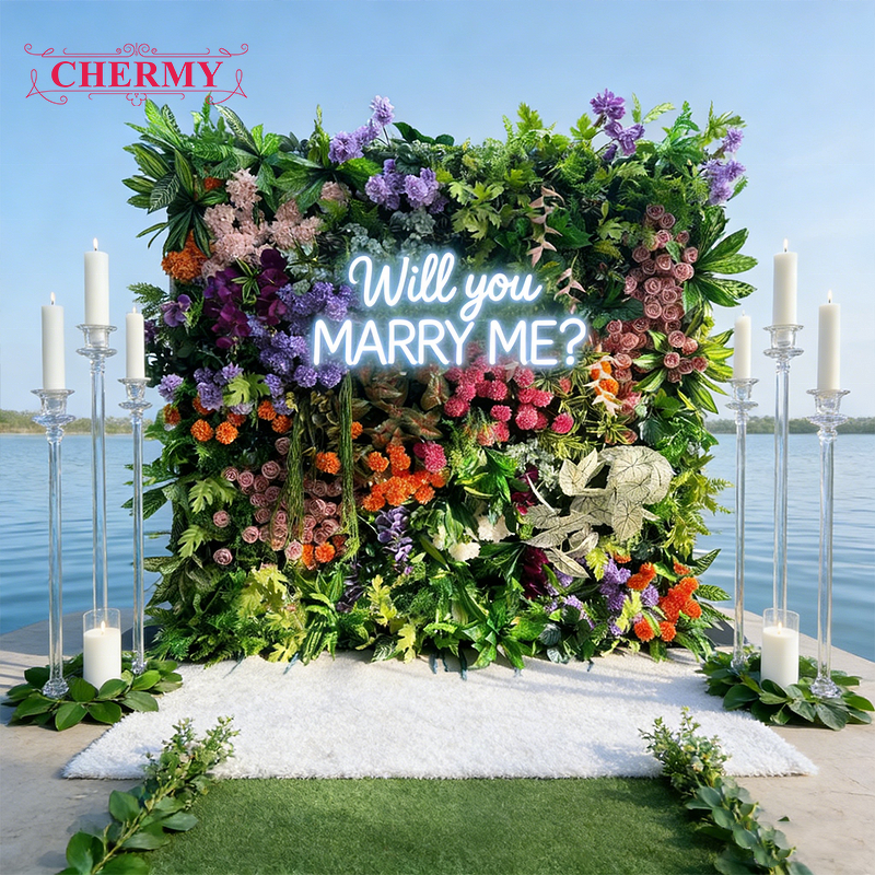 Artificial Flower Wall Backdrop Manufacturer - 8ft X 8ft Realistic Silk Mixed Soft Waterproof