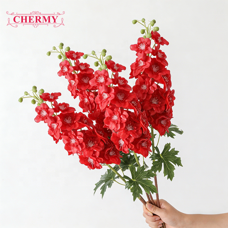 Artificial Delphinium Manufacturer - RT048 Real Touch Latex Blue White for Home Table Center Piece