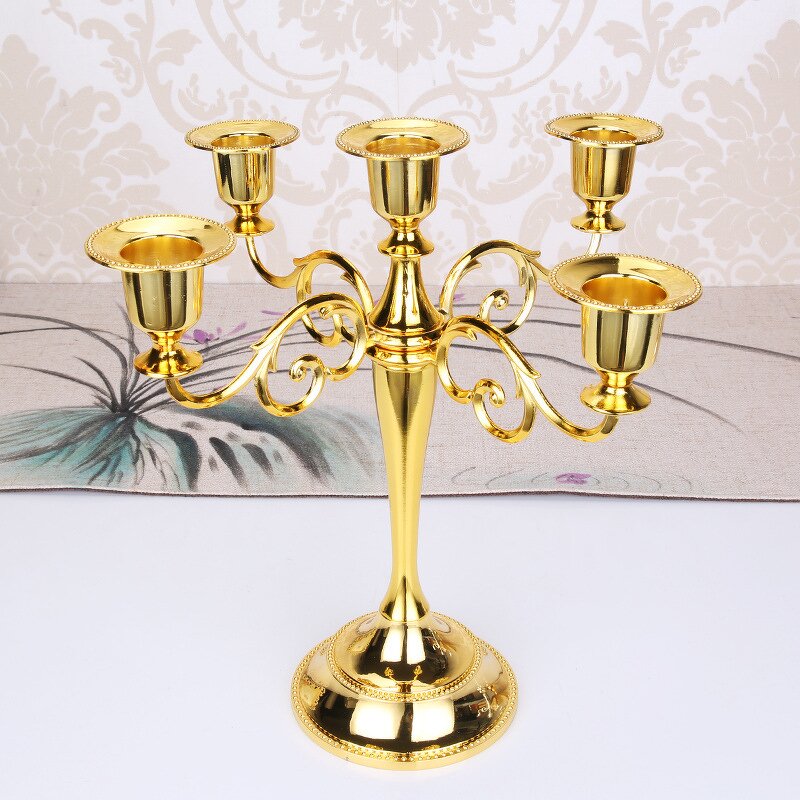 Metal Candelabra Manufacturer - 5 Arm for Weddings Table Centerpieces Taper Luxury Candles Holder